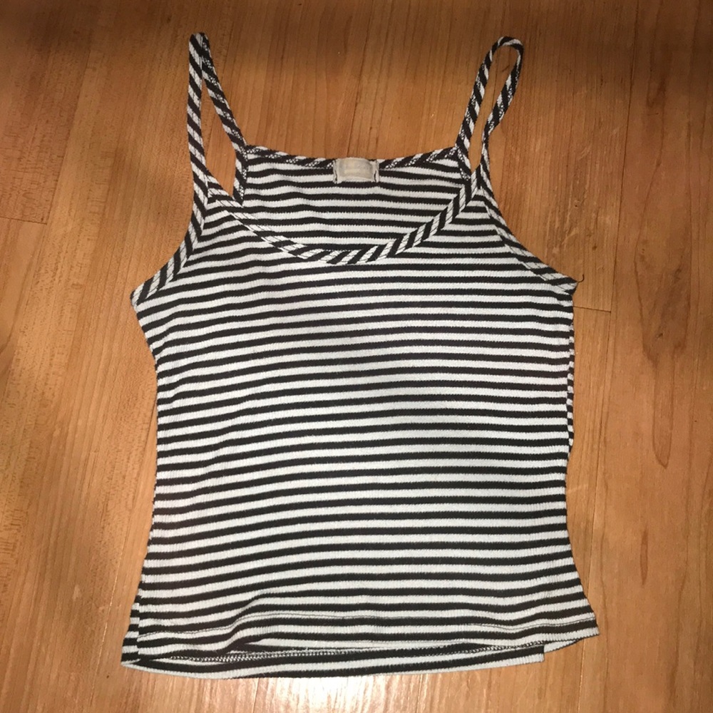 Brandy Melville Black and White Stripe Tank Top
